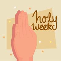 heilig week belettering met handen bidden vector