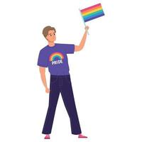 jong jongen met lgtbi vlag vector