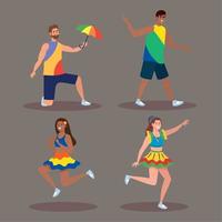 vier braziliaans dansers vector