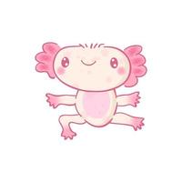 schattig tekenfilm axolotl karakter. kawaii vector illustratie