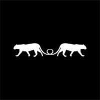 wandelen staand tijger, luipaard, Jachtluipaard, zwart panter, jaguar, groot kat familie silhouet voor logo of grafisch ontwerp element. vector illustratie