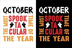 oktober de meest spooktaculair tijd van de jaar t overhemd vector
