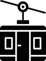 glyph-pictogram van de kabelbaan vector