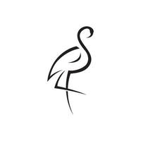 logo ontwerp van met lange benen vogel of flamingo. logo met lijnen, abstract en gemakkelijk. vector