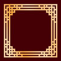 goud kleur Chinese stijl kader grens Aan rood achtergrond vector ontwerp