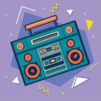 boombox retro stijl poster vector