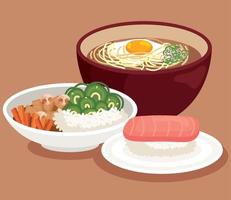 ramen en Japans voedsel vector