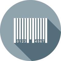 bar code vlak lang schaduw icoon vector