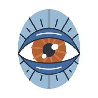 kwaad doodle oog. handgetekende hekserij oog talisman, magisch heilig symbool vector