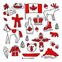 Canada teken en symbool, info-afbeelding elementen vlak pictogrammen set. toerisme. vector