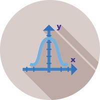 klok vormig diagram vlak lang schaduw icoon vector