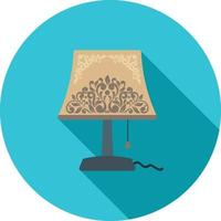 decoratie lamp vlak lang schaduw icoon vector