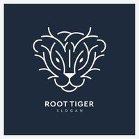 tijger wortel logo lijn kunst vector