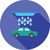 auto wassen vlak lang schaduw icoon vector