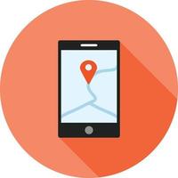 GPS onderhoud vlak lang schaduw icoon vector