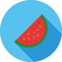 watermeloen plak vlak lang schaduw icoon vector