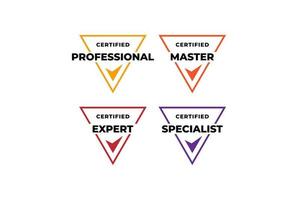 driehoek gecertificeerd insigne embleem etiket logo ontwerp voor bedrijf opleiding insigne certificaten naar bepalen gebaseerd Aan criteria vector illustratie sjabloon