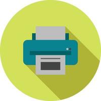 printer vlak lang schaduw icoon vector