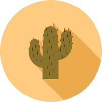 cactus vlak lang schaduw icoon vector