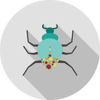 spin insect vlak lang schaduw icoon vector