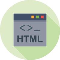 html vlak lang schaduw icoon vector