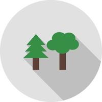 bomen vlak lang schaduw icoon vector
