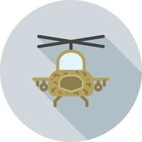 leger helikopter vlak lang schaduw icoon vector