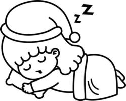 slaperig kind meisje vector illustratie