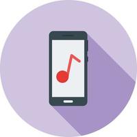 muziek- app vlak lang schaduw icoon vector