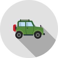 safari jeep vlak lang schaduw icoon vector