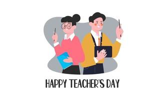 gelukkig leraar dag poster achtergrond concept vector illustratie
