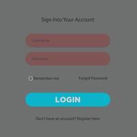 teken in, Log in scherm, vector sjabloon ontwerp, website ui concept.