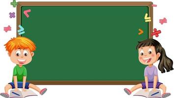 schoolbord met sjabloon voor schoolkinderen vector