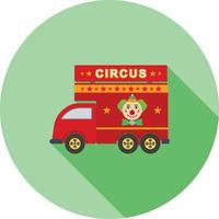 circus busje vlak lang schaduw icoon vector