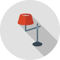 lamp met staan vlak lang schaduw icoon vector