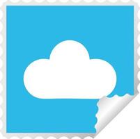 vierkante peeling sticker cartoon witte wolk vector