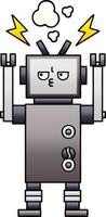 gradiënt gearceerde cartoon robot vector