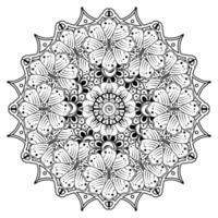 cirkelvormig patroon in de vorm van mandala voor henna, mehndi, tatoeage, decoratie. decoratief ornament in etnische oosterse stijl. kleurboek pagina. vector