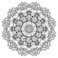 cirkelvormig patroon in de vorm van mandala voor henna, mehndi, tatoeage, decoratie. decoratief ornament in etnische oosterse stijl. kleurboek pagina. vector