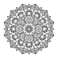 cirkelvormig patroon in de vorm van mandala voor henna, mehndi, tatoeage, decoratie. decoratief ornament in etnische oosterse stijl. kleurboek pagina. vector