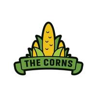 de maïs boerderij logo icoon insigne embleem illustratie lint vector