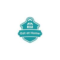 eten Bij huis keuken catering restaurant eigengemaakt recept logo insigne embleem sticker vector