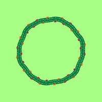 groen cactus grappig ronde krans vector illustratie