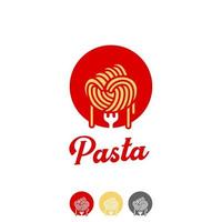 spaghetti vuist pasta ramen noodle logo in hand- stempel vuist vorm icoon symbool van vrijheid macht vechter geest vector