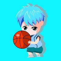 premie vector l anime basketbal welke is schattig en koel met Koreaans stijl. royalty vrij.