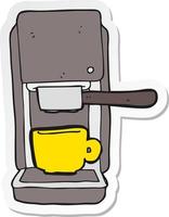 sticker van een tekenfilm espresso maker vector