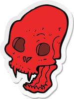 sticker van een tekenfilm spookachtig vampier schedel vector