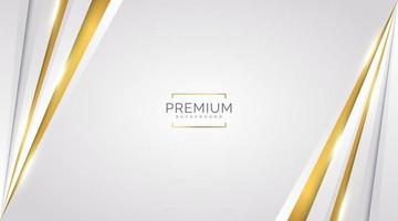 luxe witte en gouden achtergrond met gouden lijnen en papier gesneden stijl. premium grijze en gouden achtergrond voor prijs, nominatie, ceremonie, formele uitnodiging of certificaatontwerp vector