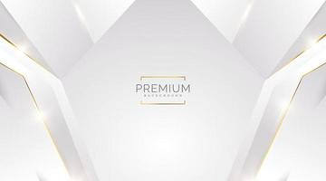 luxe witte en gouden achtergrond met gouden lijnen en papier gesneden stijl. premium grijze en gouden achtergrond voor prijs, nominatie, ceremonie, formele uitnodiging of certificaatontwerp vector