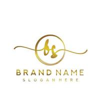 eerste bs schoonheid monogram en elegant logo ontwerp, handschrift logo van eerste handtekening, bruiloft, mode, bloemen en botanisch met creatief sjabloon. vector